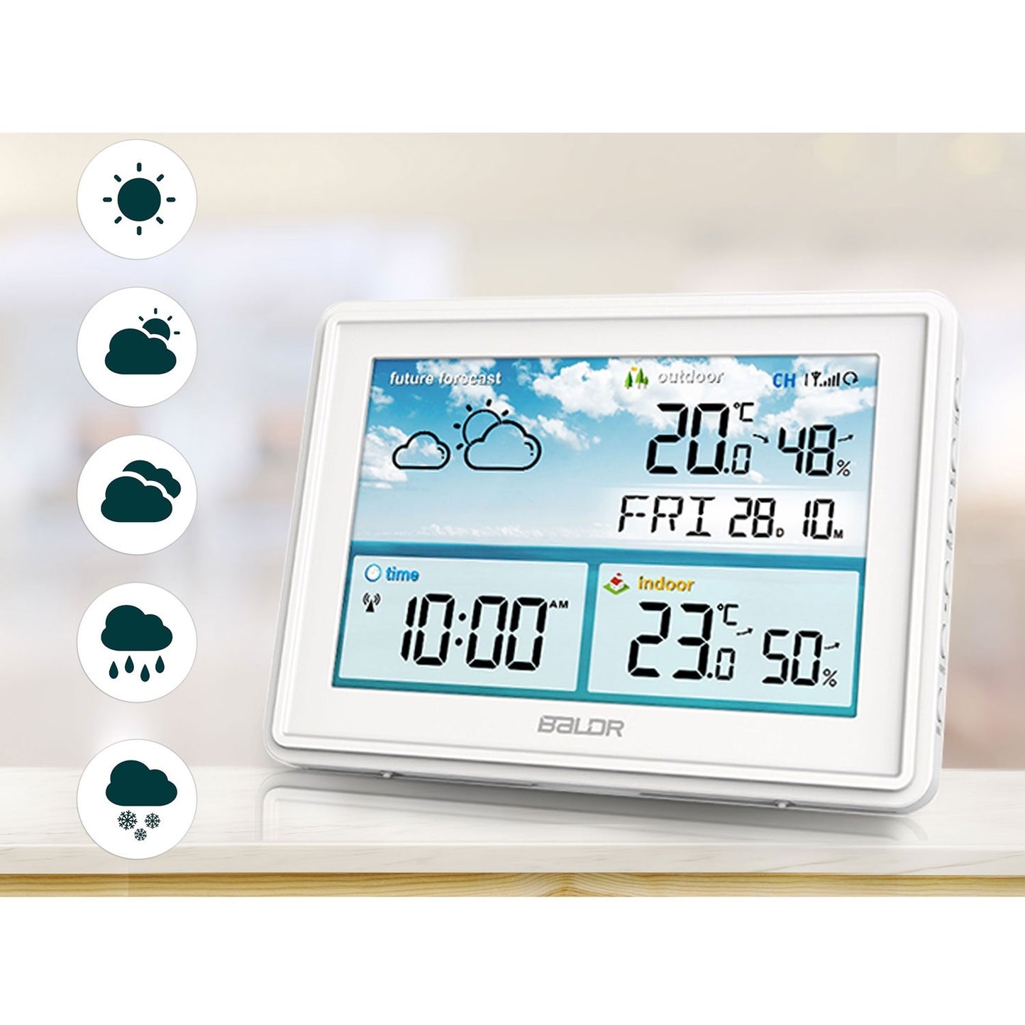 Weather station with display BD-909 white