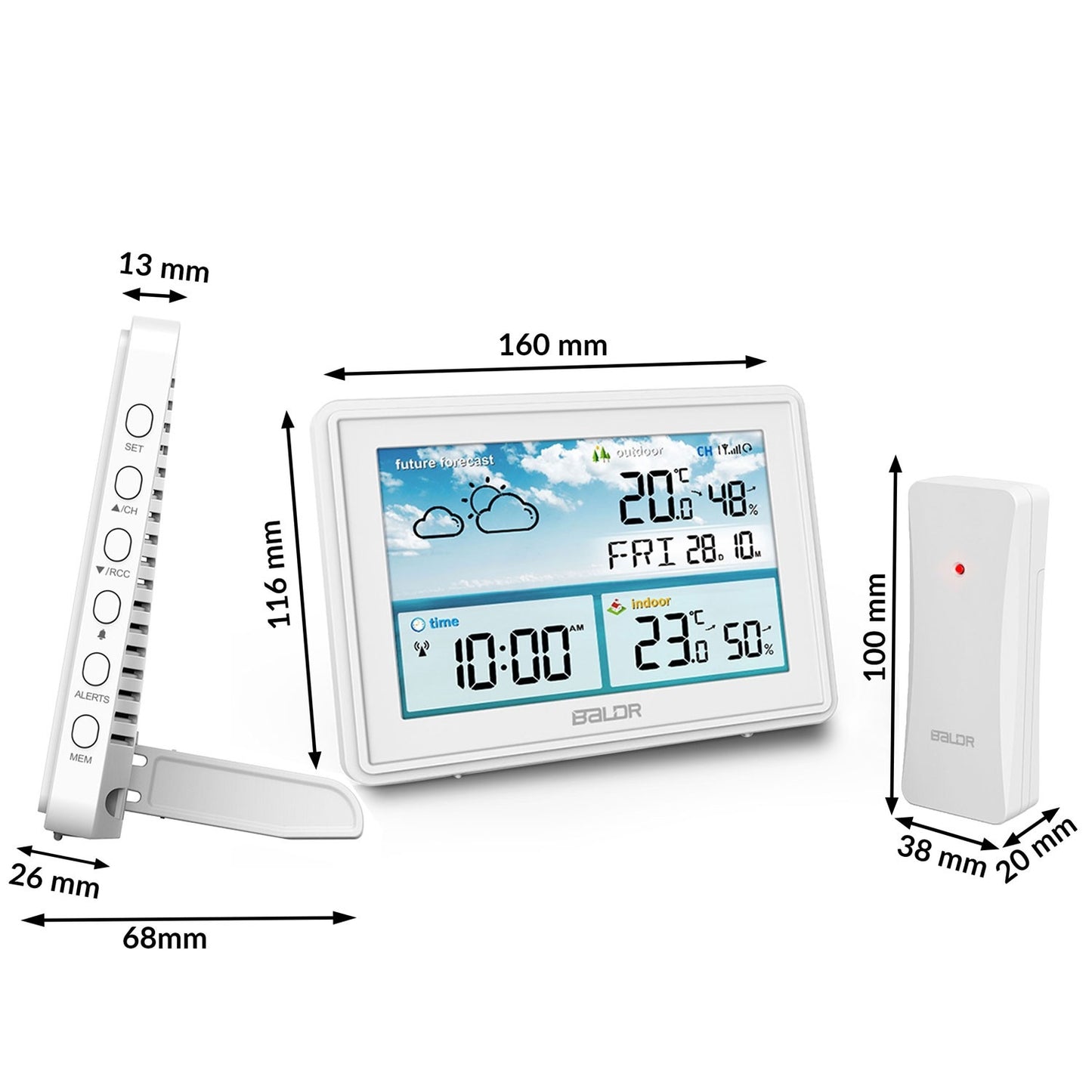 Weather station with display BD-909 white