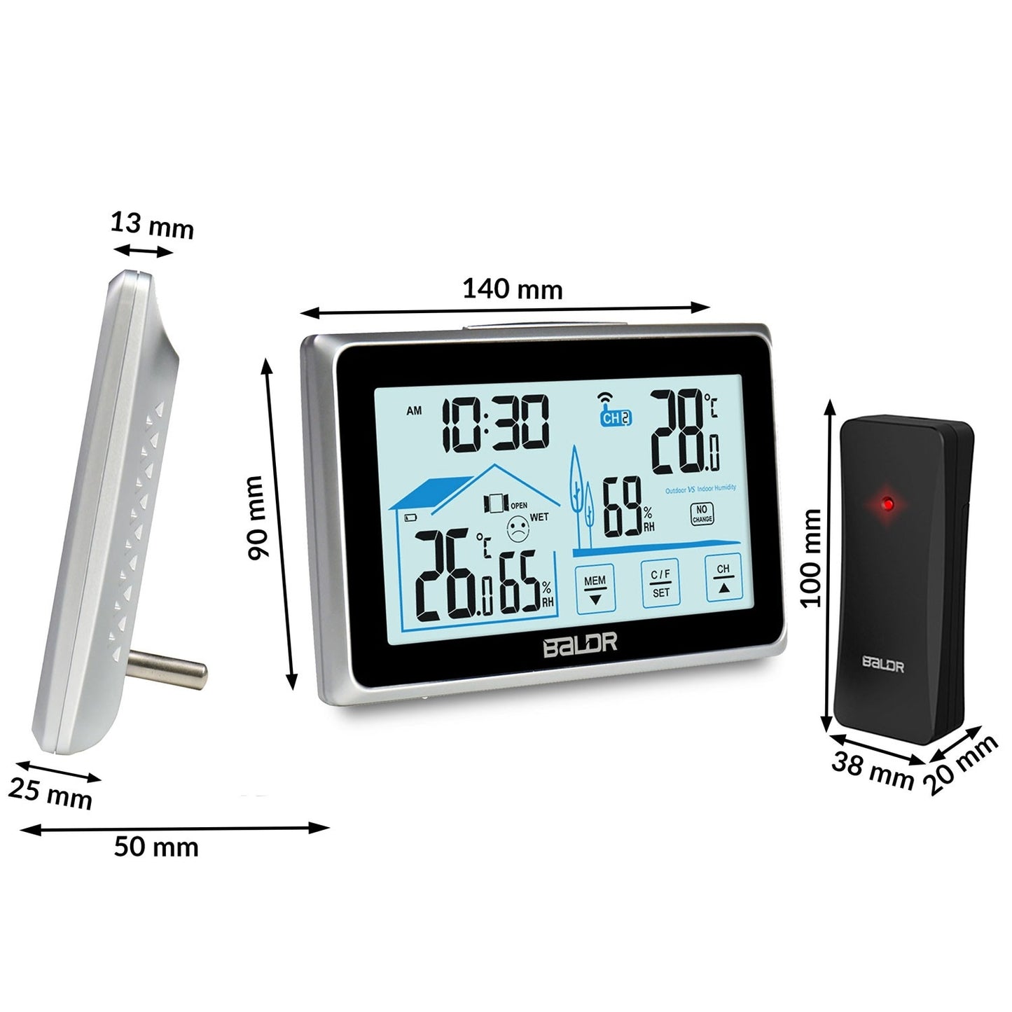 Weather station with display BD-910 black