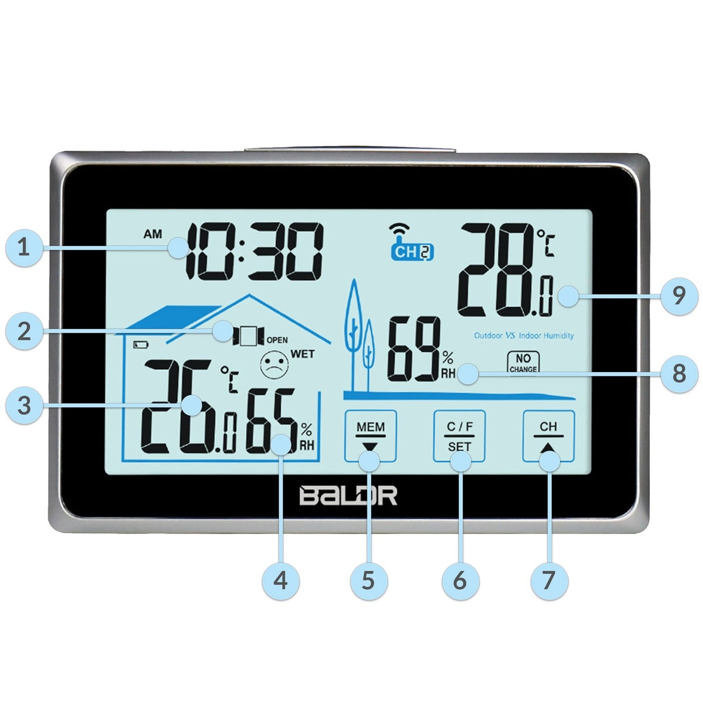 Weather station with display BD-910 black