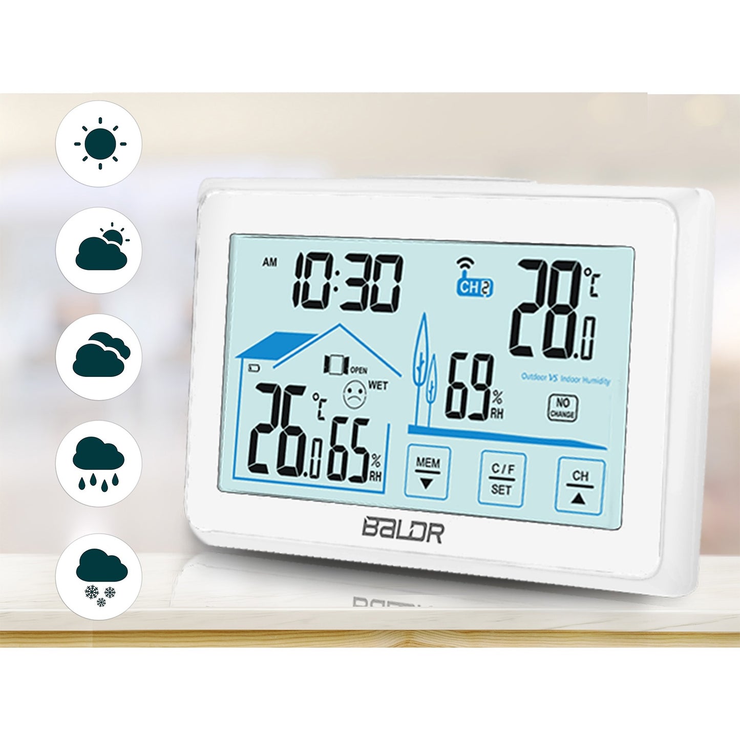 Weather station with display BD-910 white