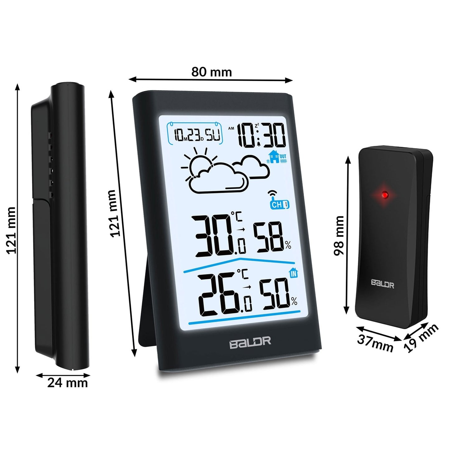 Weather station with display BD-911 black