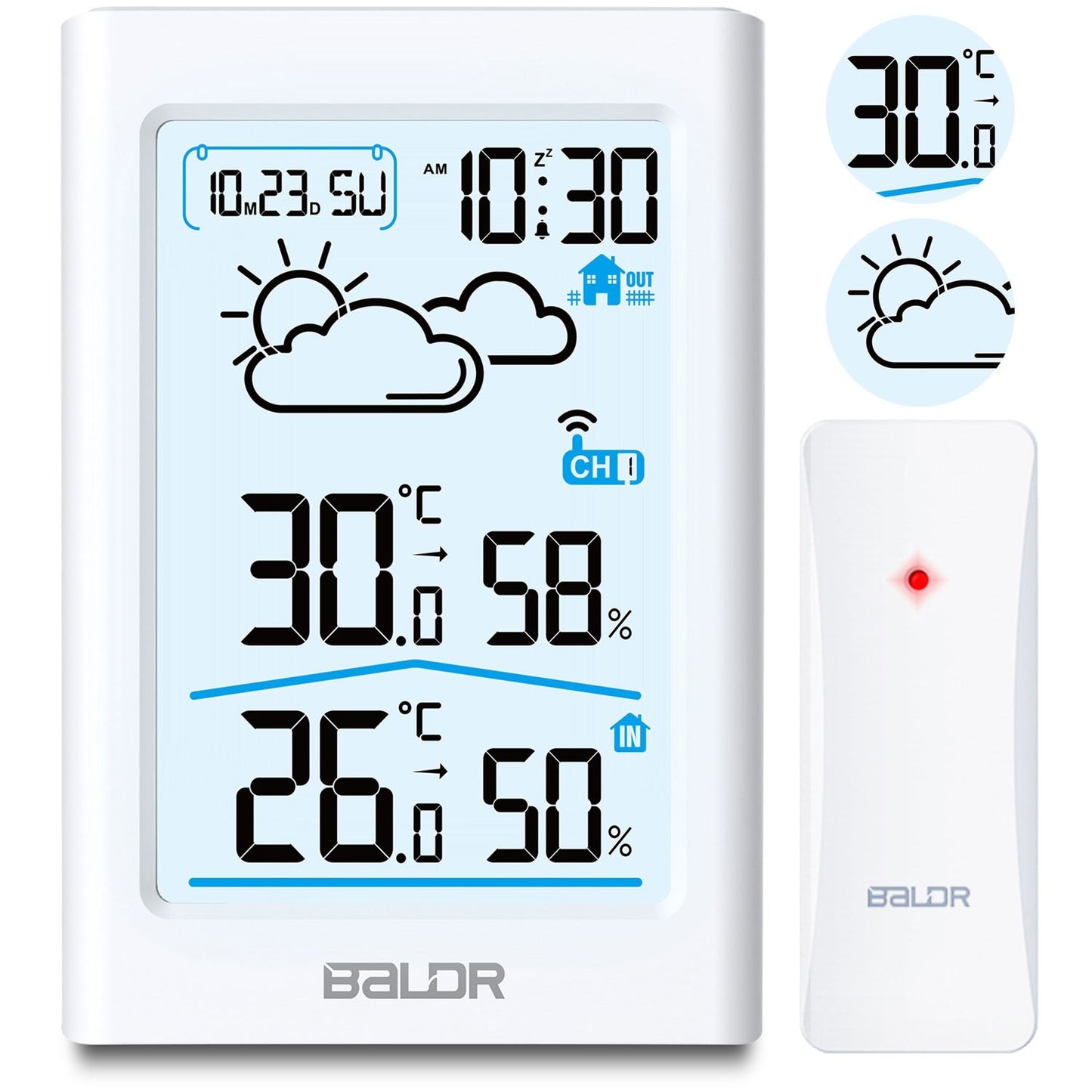 Weather station with display BD-911 white