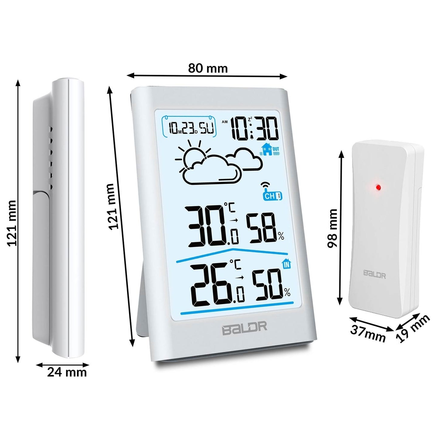 Weather station with display BD-911 white