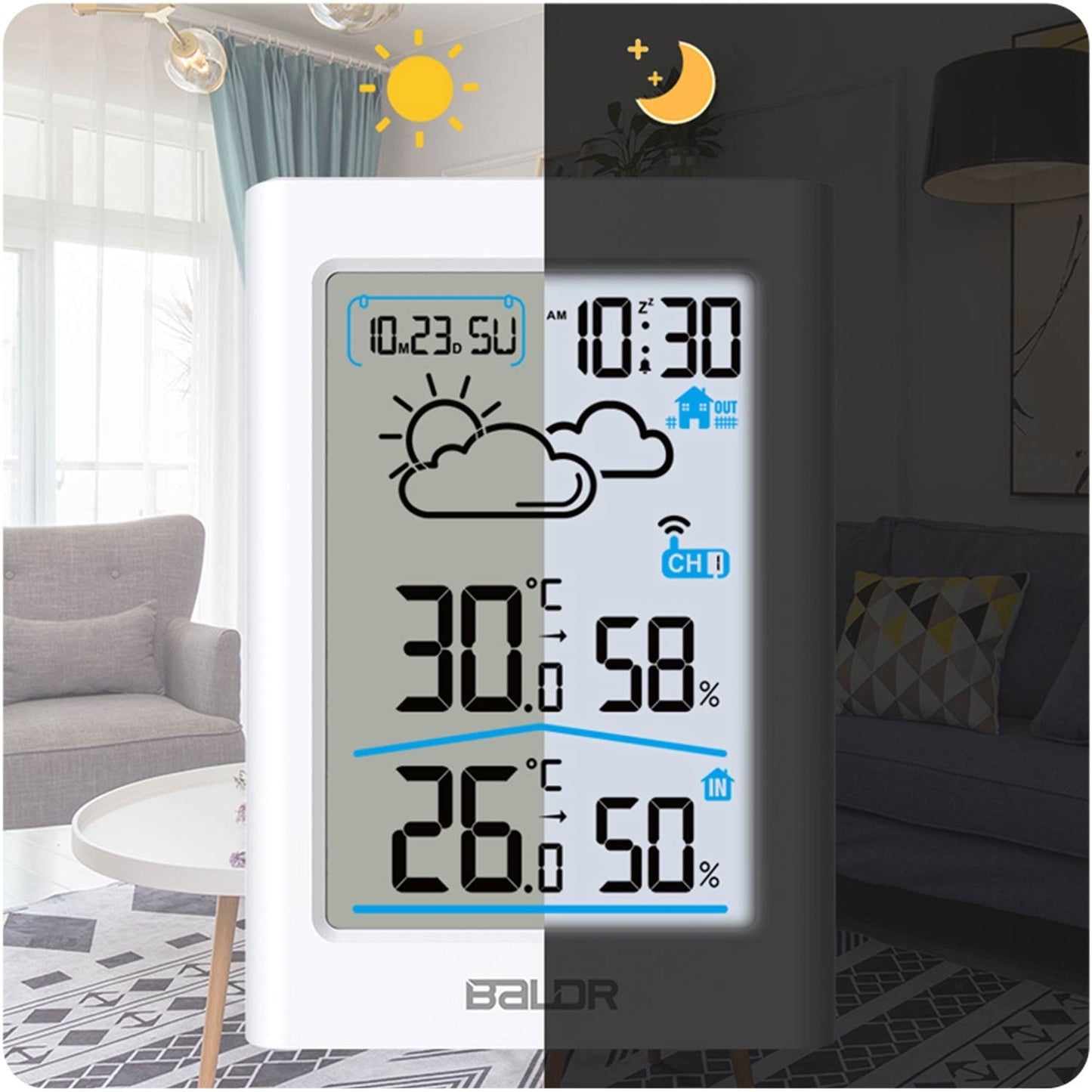 Weather station with display BD-911 white
