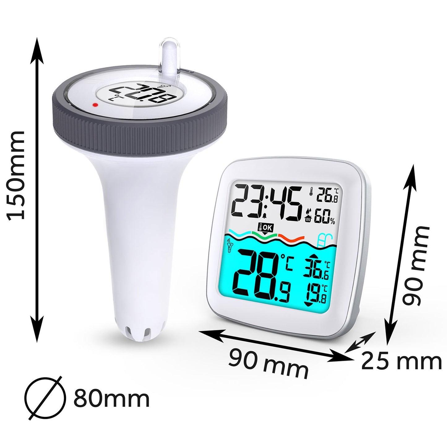 Weather station with swimming pool sensor BD-913 white