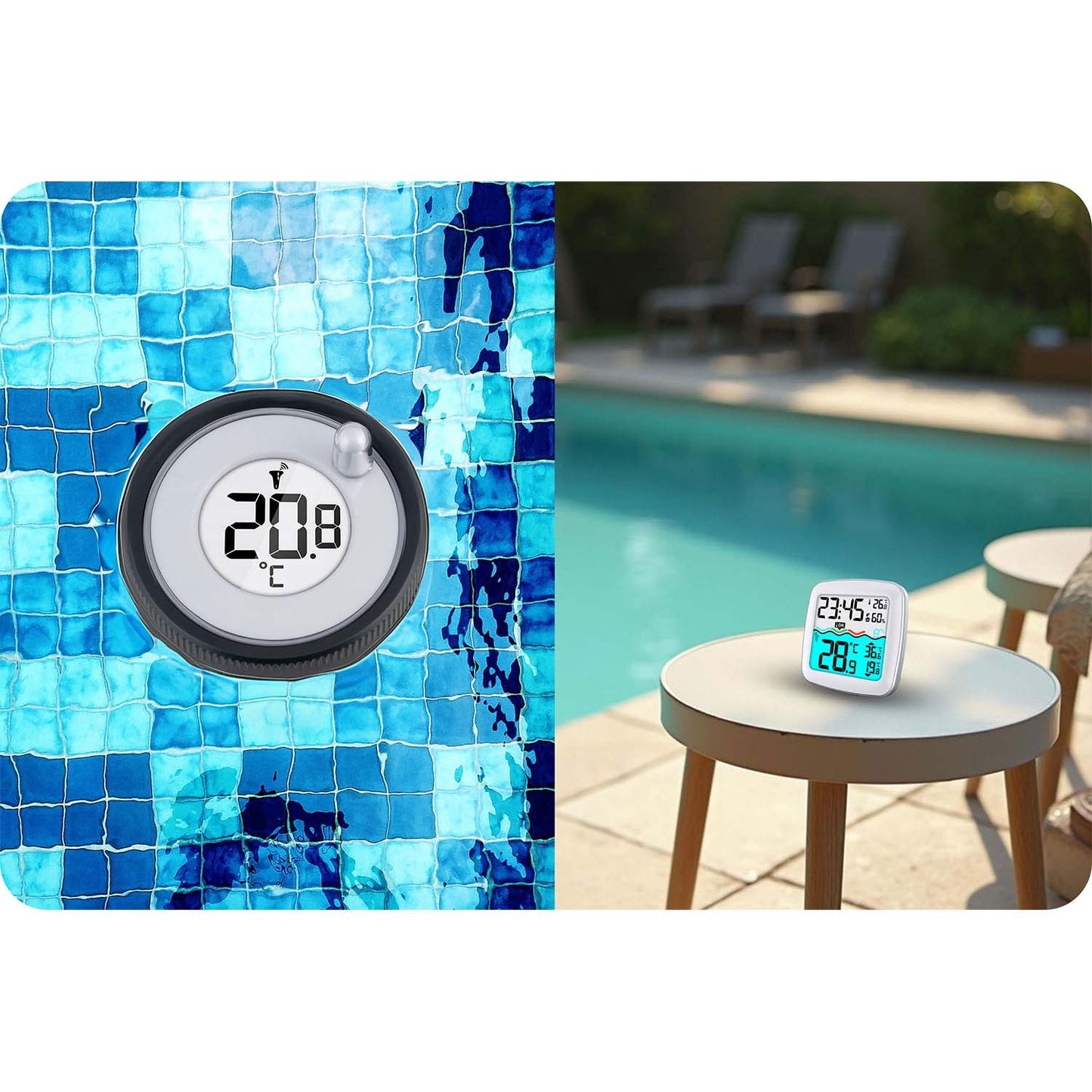 Weather station with swimming pool sensor BD-913 white