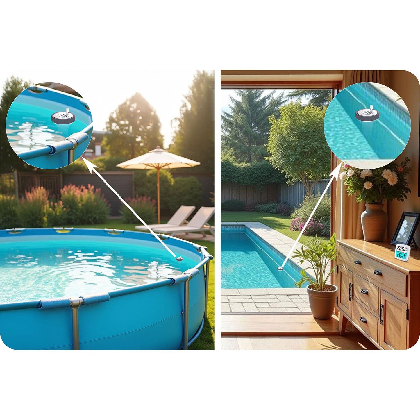 Weather station with swimming pool sensor BD-913 white