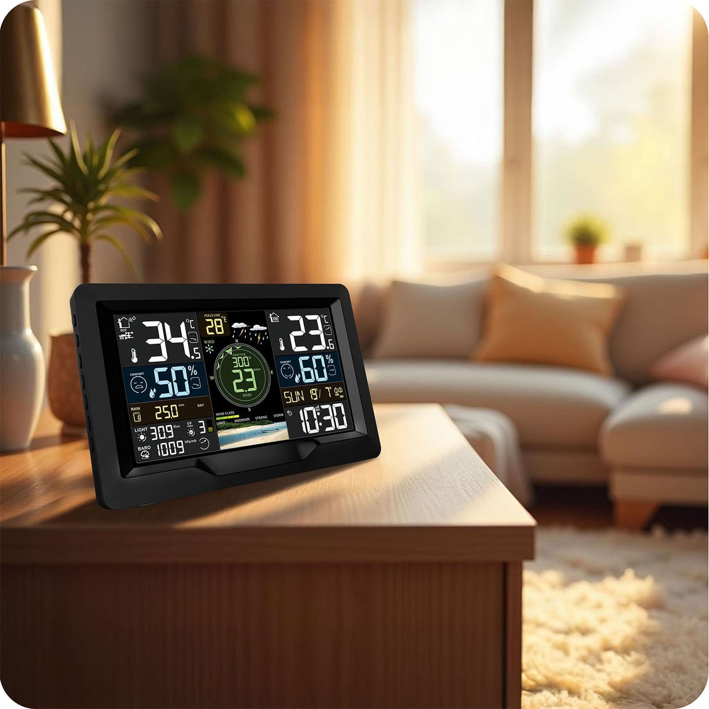Weather station with wind and rain sensor BD-914 black