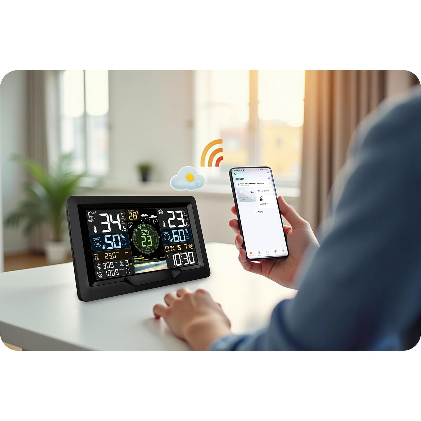 Weather station with wind and rain sensor BD-914 black