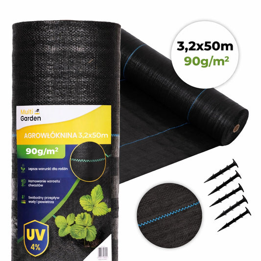 Weed Control Fabric 90g/m², 3.2x50m with Pins