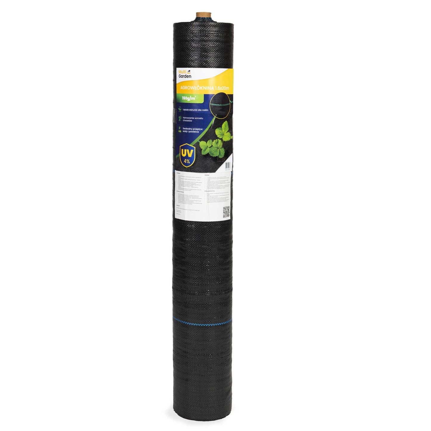 Weed Control Mat, Black UV-Resistant, 1.6×20 m, 150 g/m²