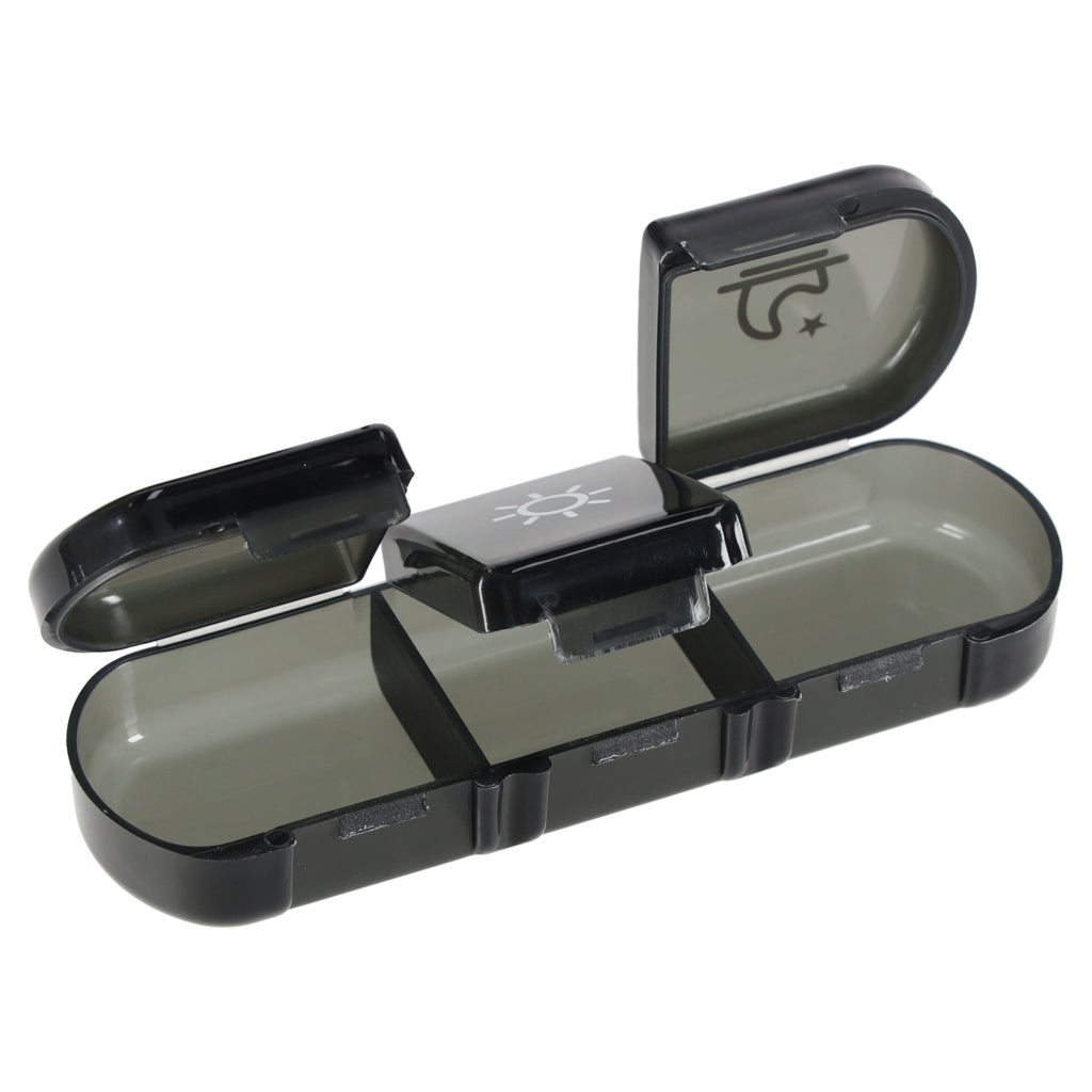 Weekly Pill Organizer, Black, 7-Day Removable Compartments