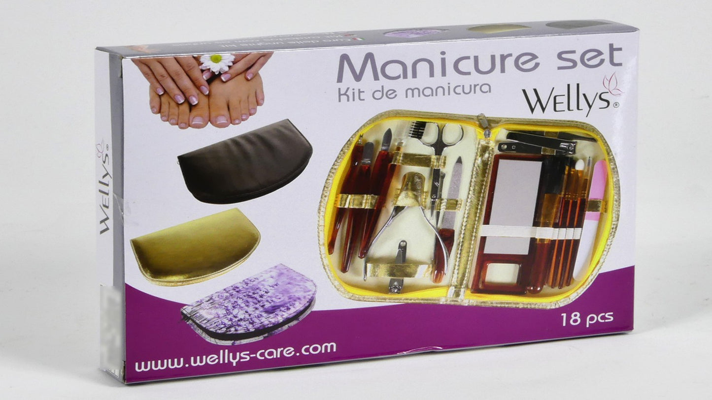 Wellys 18 Pieces Manicure Set 'Black Edition'