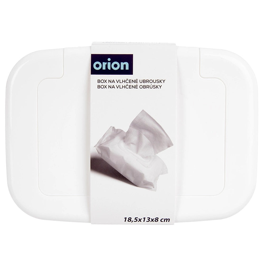 Wet Wipes Container, White Plastic, Flip-Top Lid