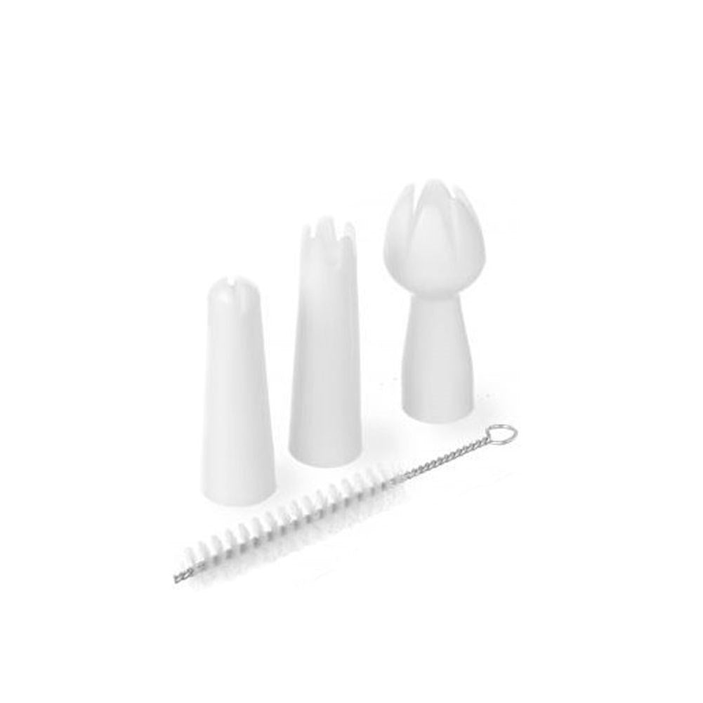 Whipped cream siphon with 3 decoration nozzles for desserts