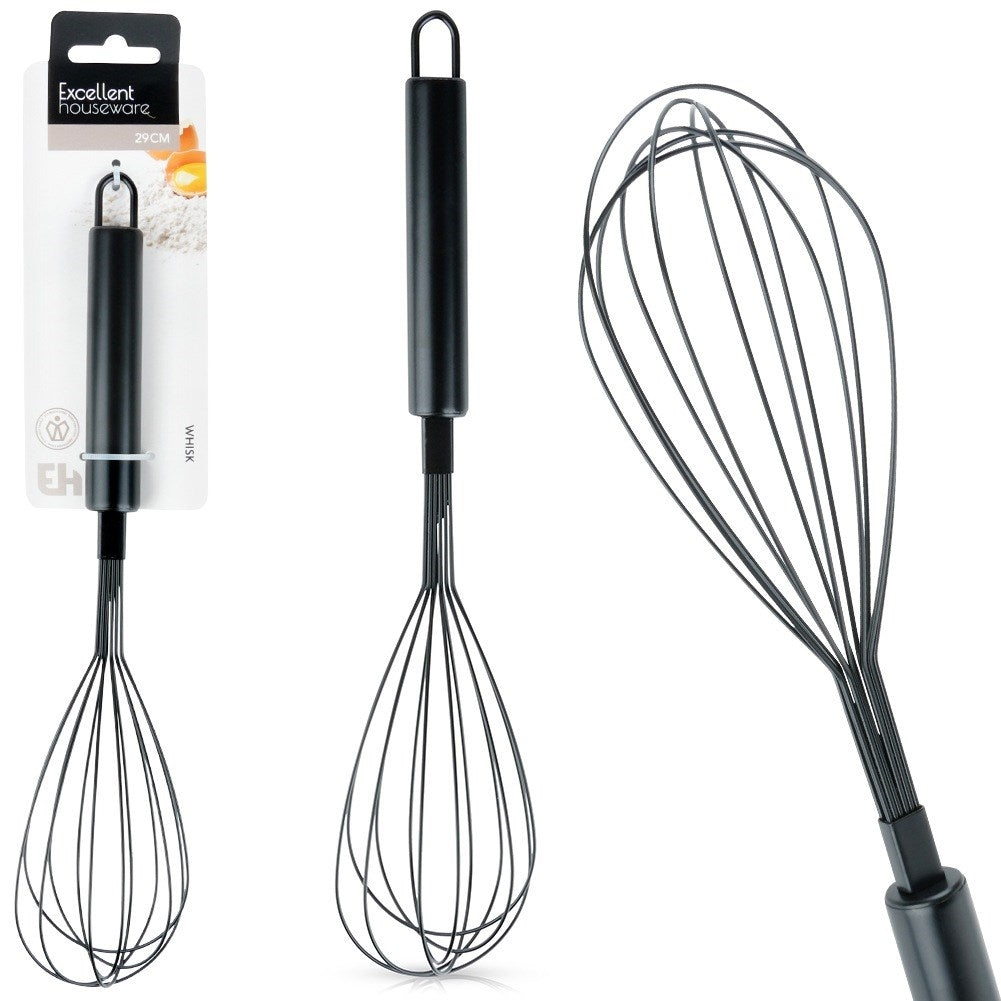 Whisk, black steel, 29 cm