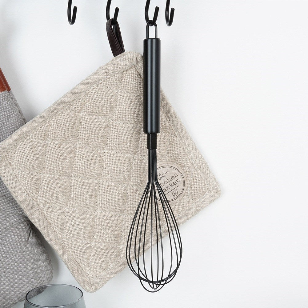 Whisk, black steel, 29 cm