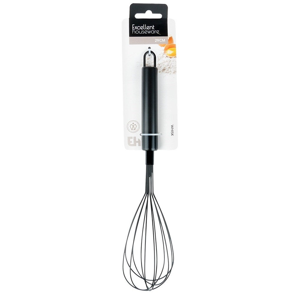 Whisk, black steel, 29 cm