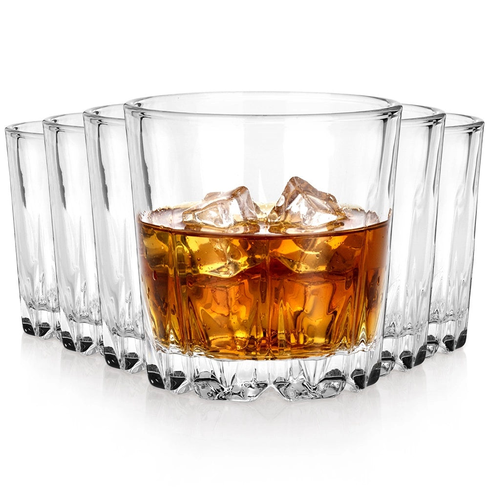 Whiskey Glasses Set, 280 ml, Thick Glass, 6 Pieces