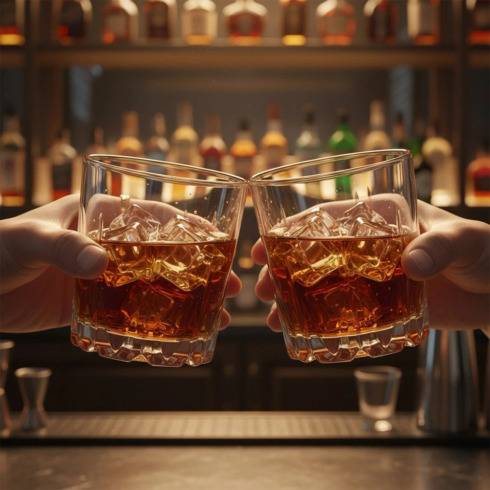 Whiskey Glasses Set, 280 ml, Thick Glass, 6 Pieces
