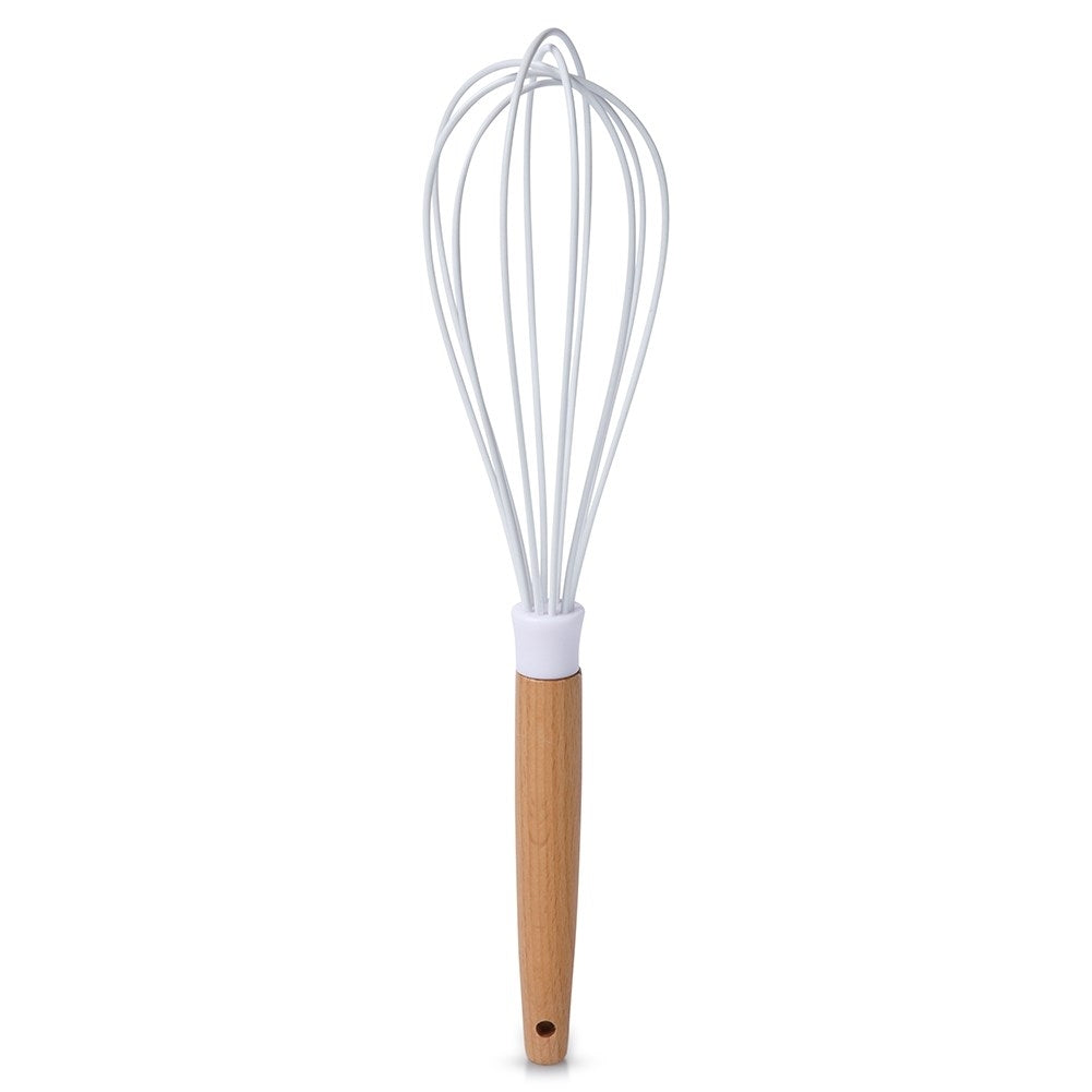 Whisk with silicone cover, safe for non-stick pans