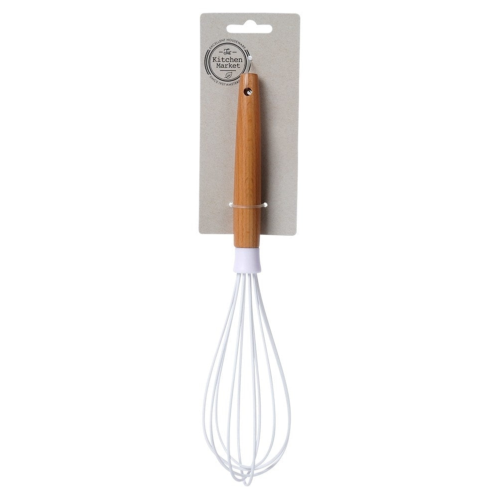 Whisk with silicone cover, safe for non-stick pans