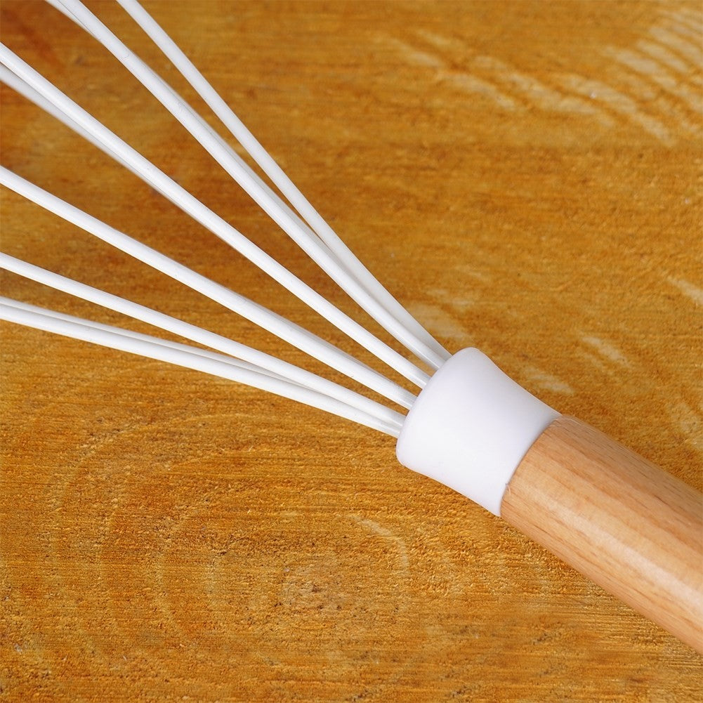 Whisk with silicone cover, safe for non-stick pans