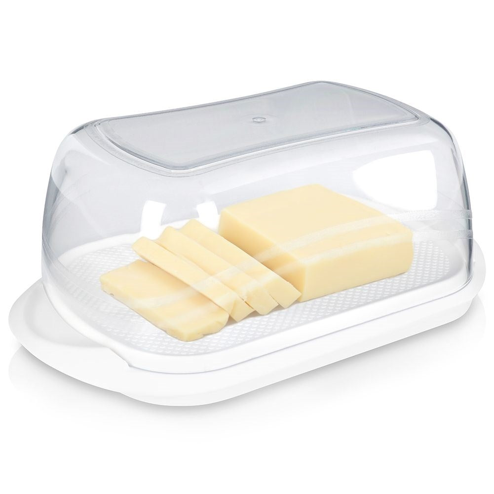 White Butter Box with Transparent Lid for Storage and Serving