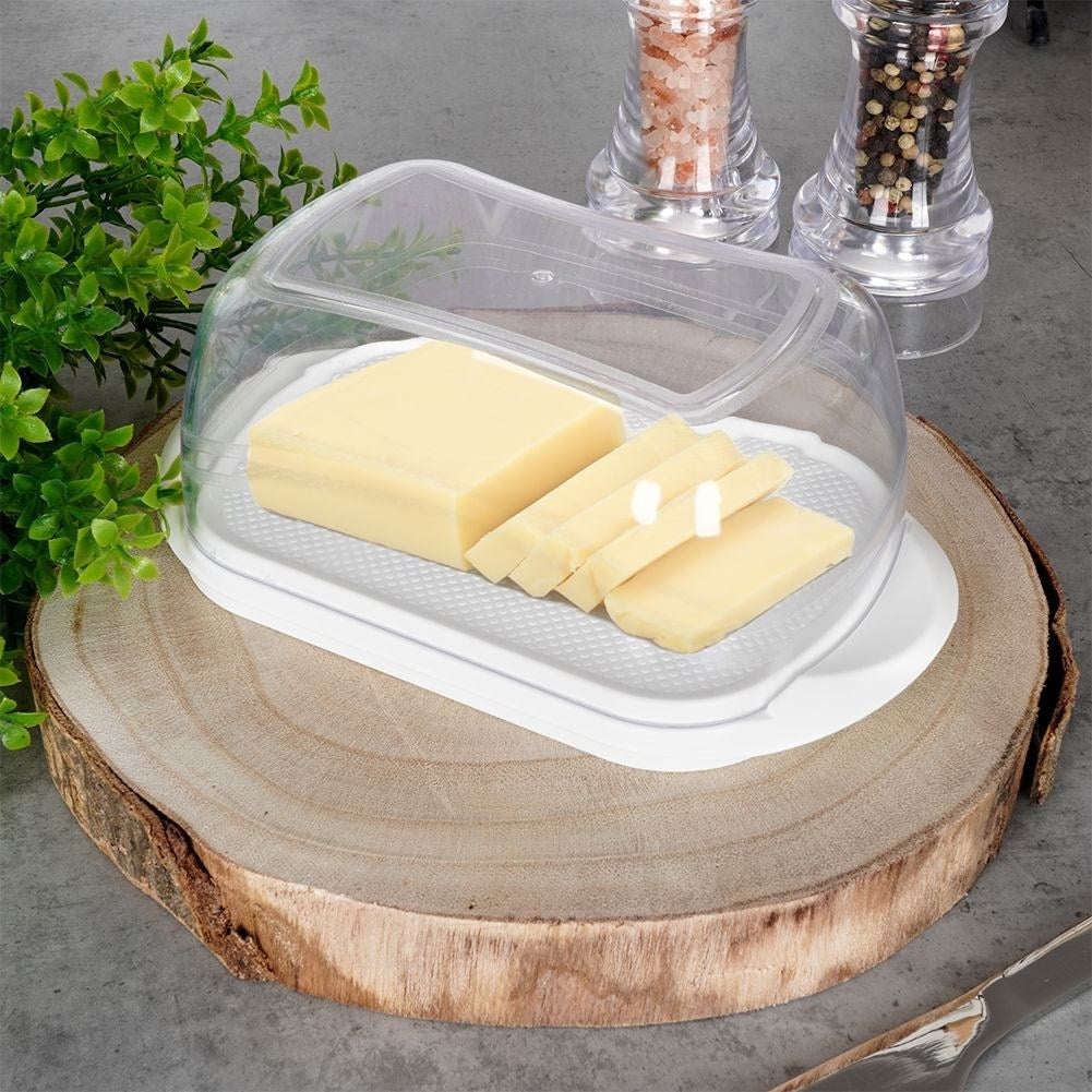 White Butter Box with Transparent Lid for Storage and Serving