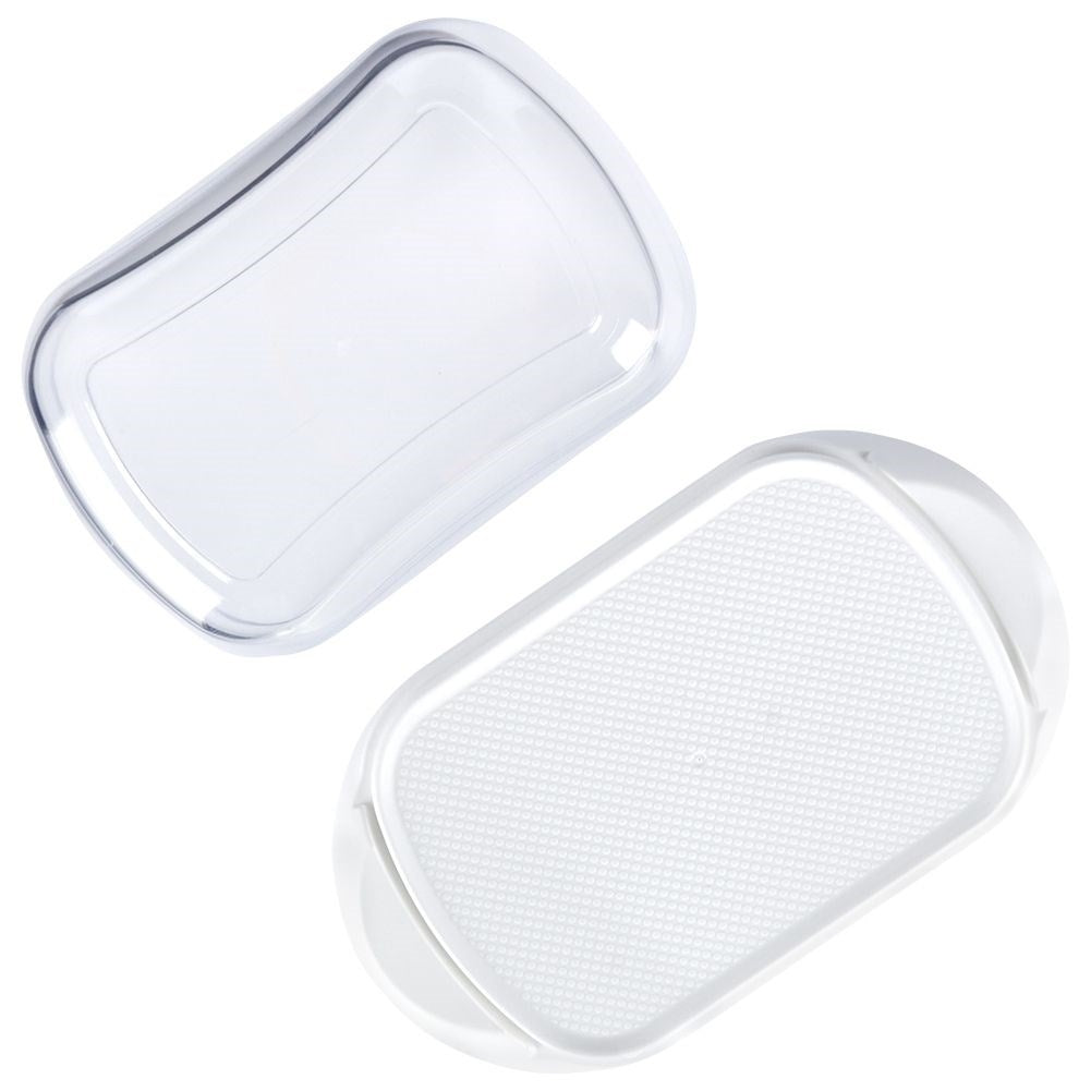 White Butter Box with Transparent Lid for Storage and Serving