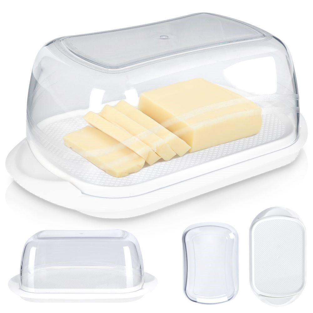 White Butter Box with Transparent Lid for Storage and Serving