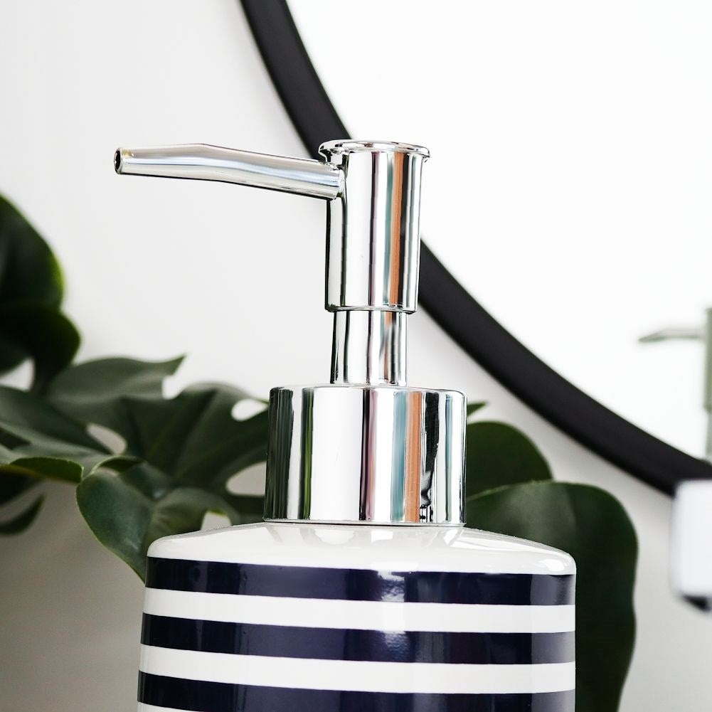 White Ceramic Bathroom Set with Nautical Motif