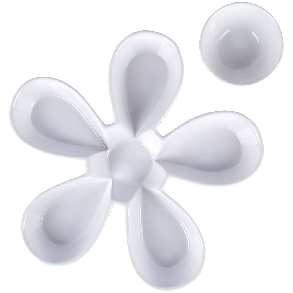 White Ceramic Bowl with 5 Sections for Snacks