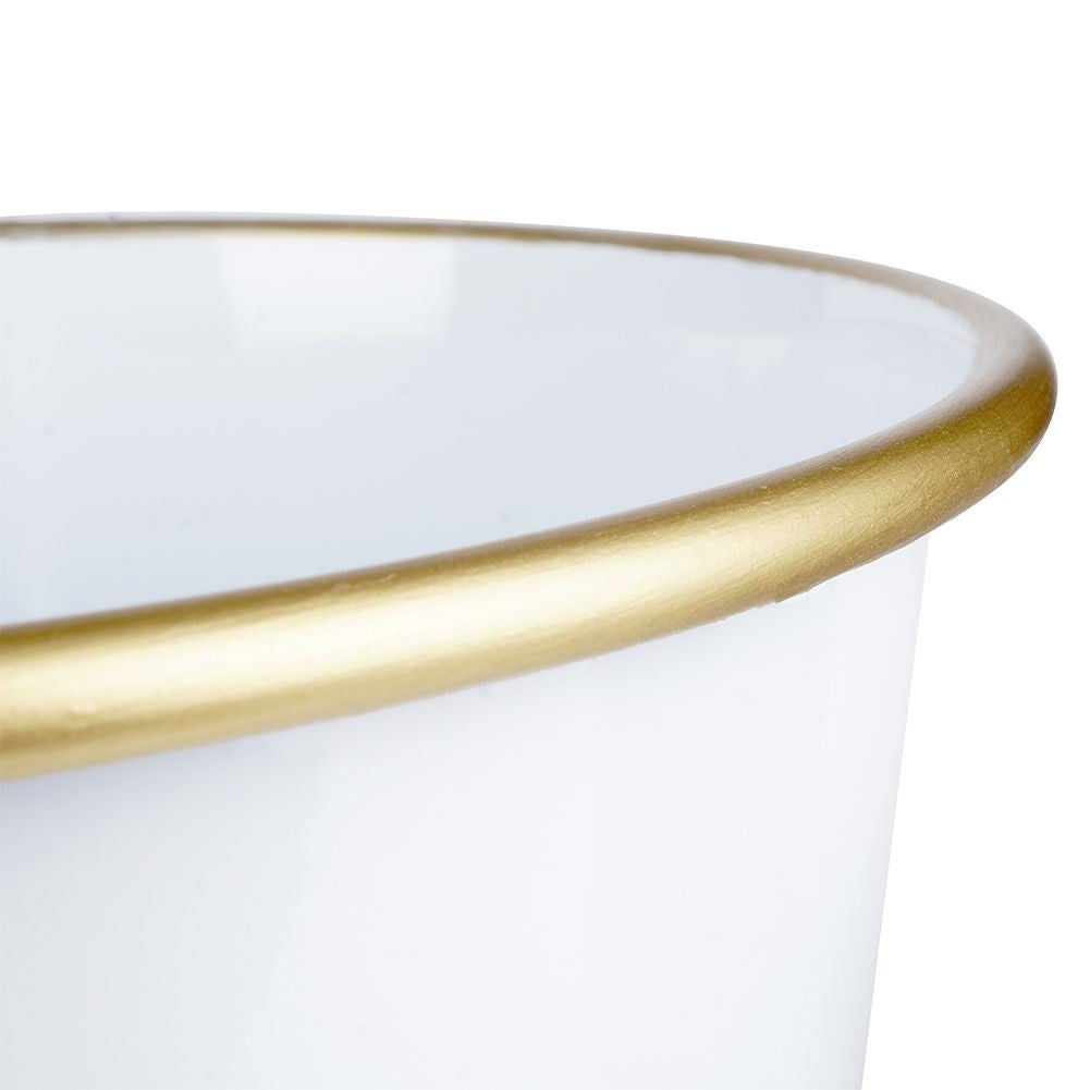 White Christmas pot with golden tree - impressive decoration