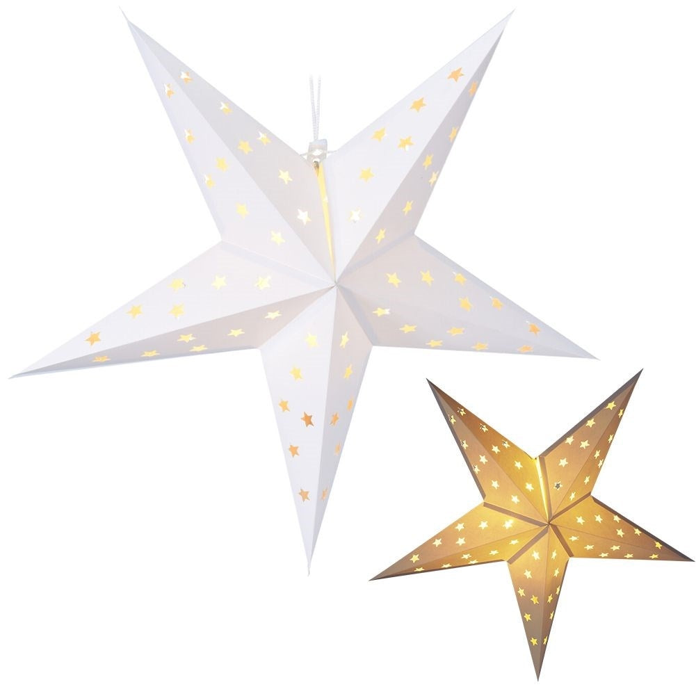 White Christmas star with 10 LED lights - Atmospheric Decor