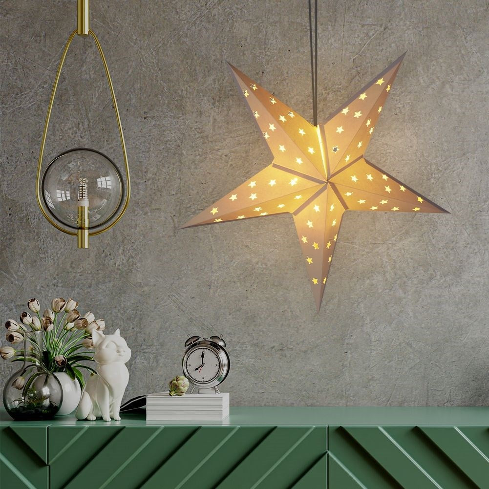 White Christmas star with 10 LED lights - Atmospheric Decor