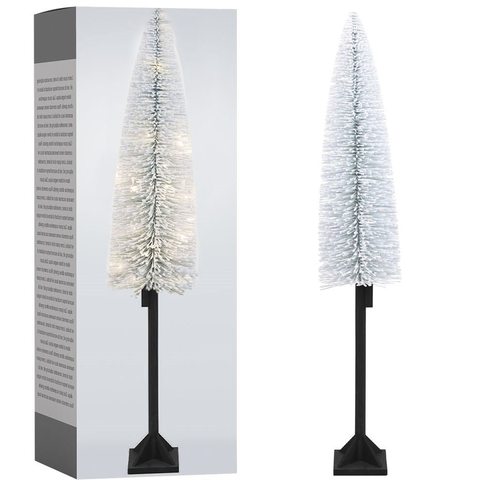 White Christmas tree 147 cm with 30 LED lights and snow-covered effect