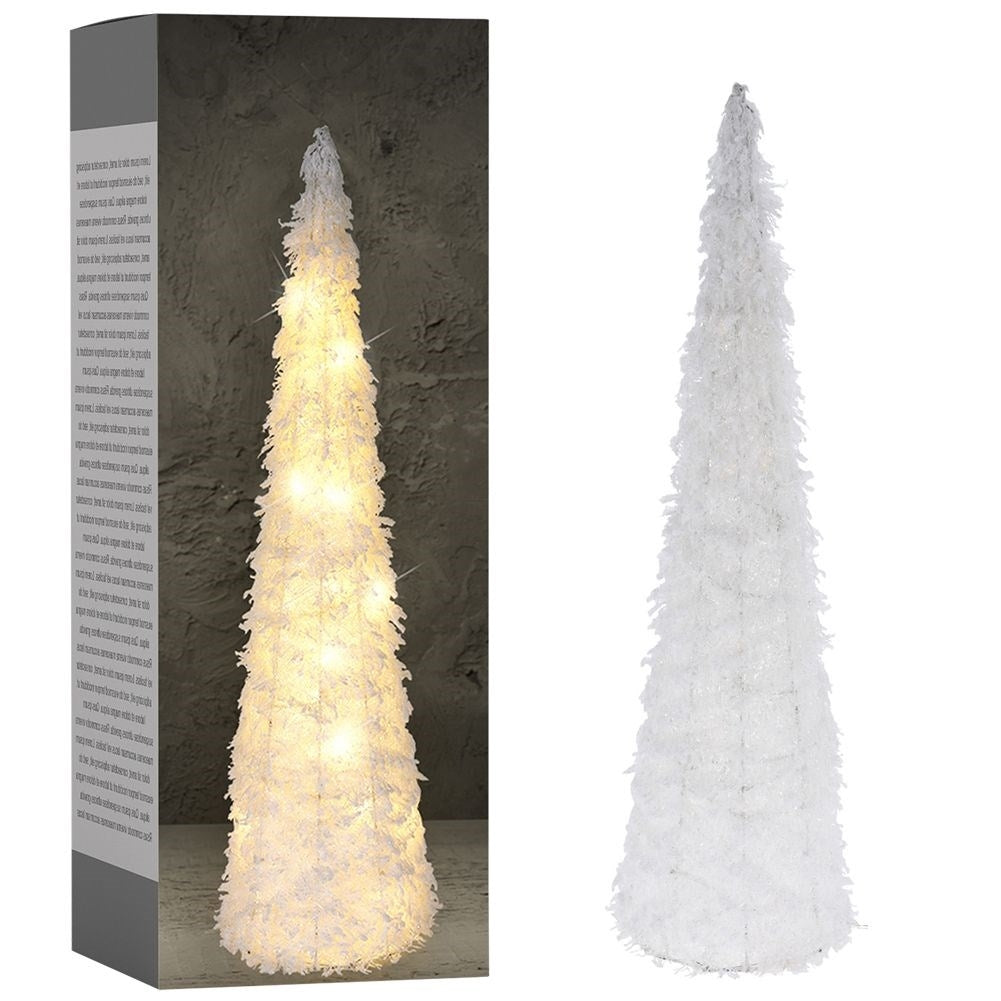 White Christmas tree 60 cm with LED lighting