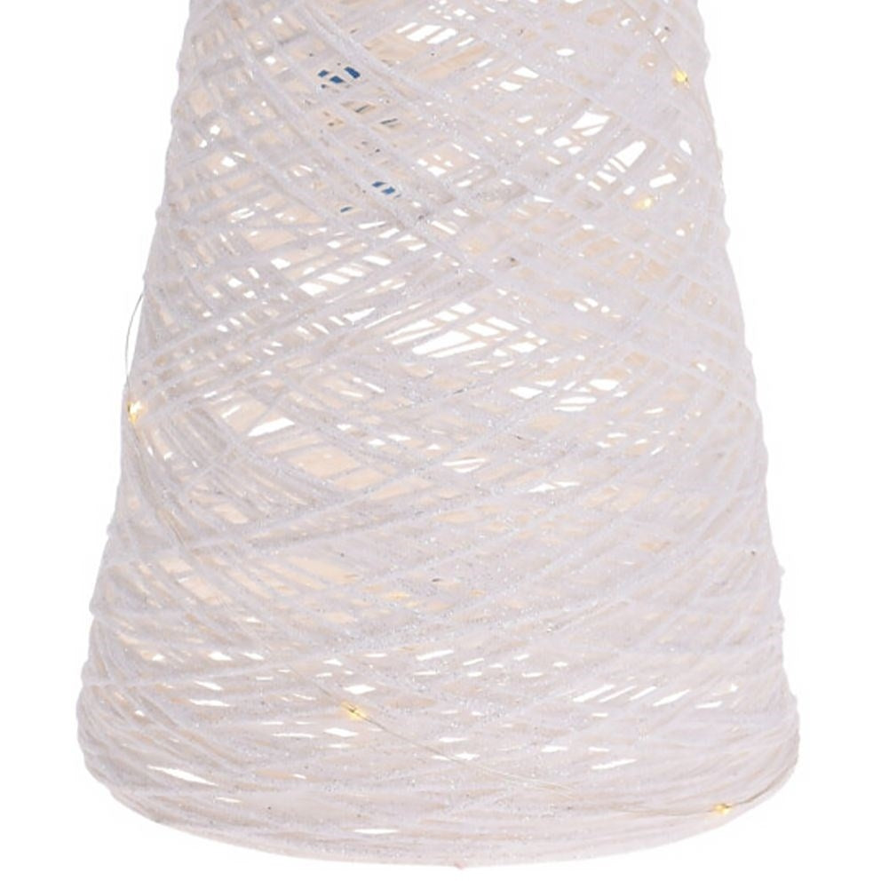 White Christmas tree in cone shape with LED lighting