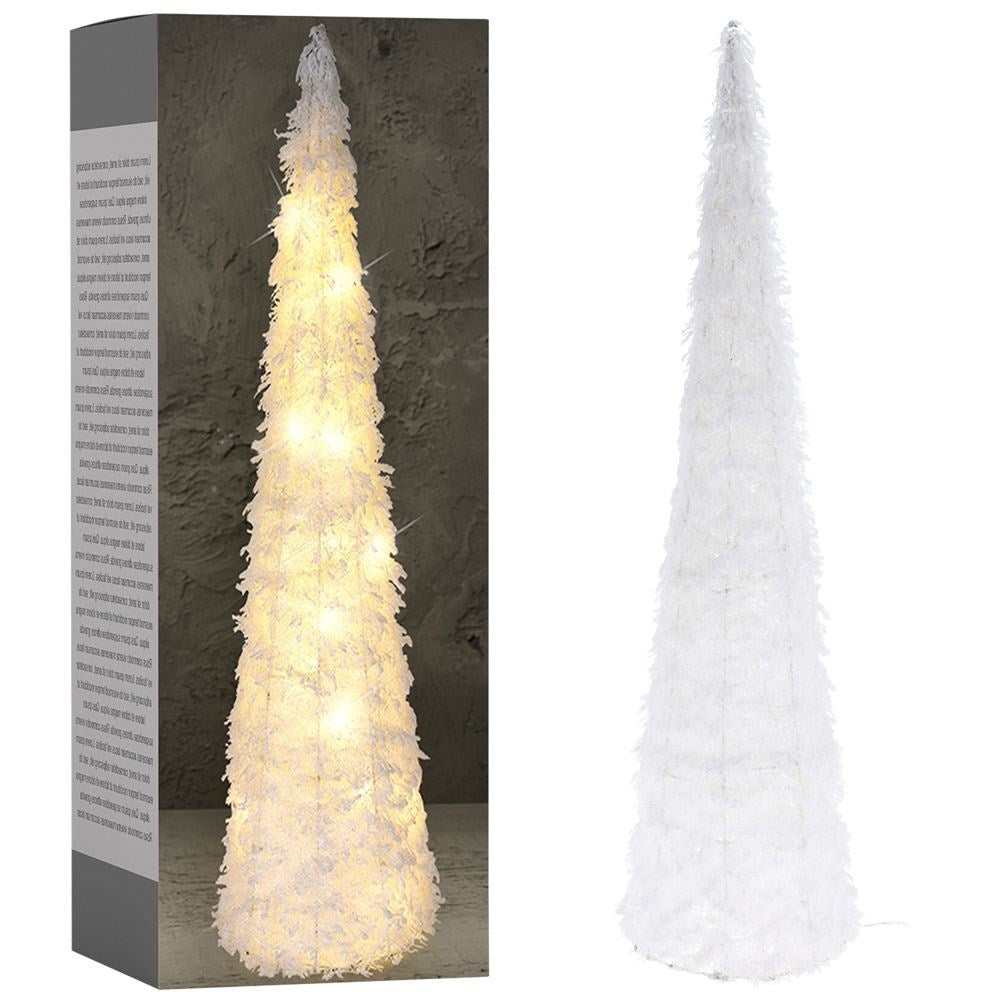 White Christmas tree with LED lighting and Snow effect - 80 cm