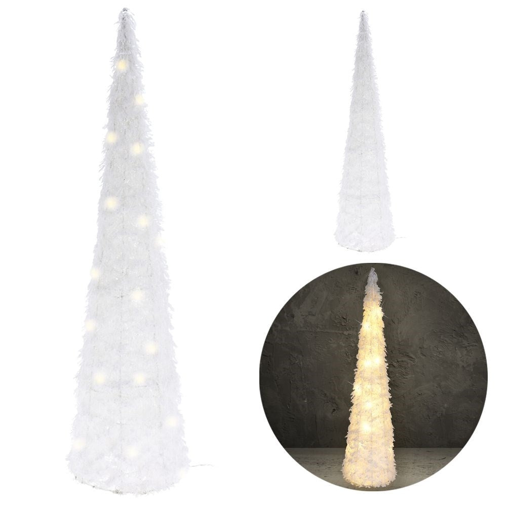 White Christmas tree with LED lighting and Snow effect - 80 cm