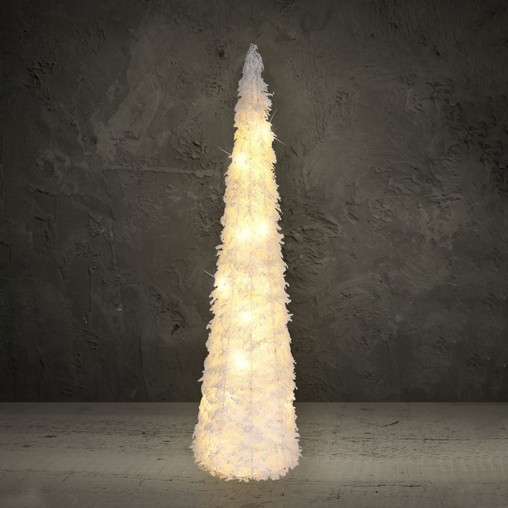 White Christmas tree with LED lighting and Snow effect - 80 cm