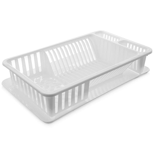 White Dish Rack with Multifunctional Storage Possibilities