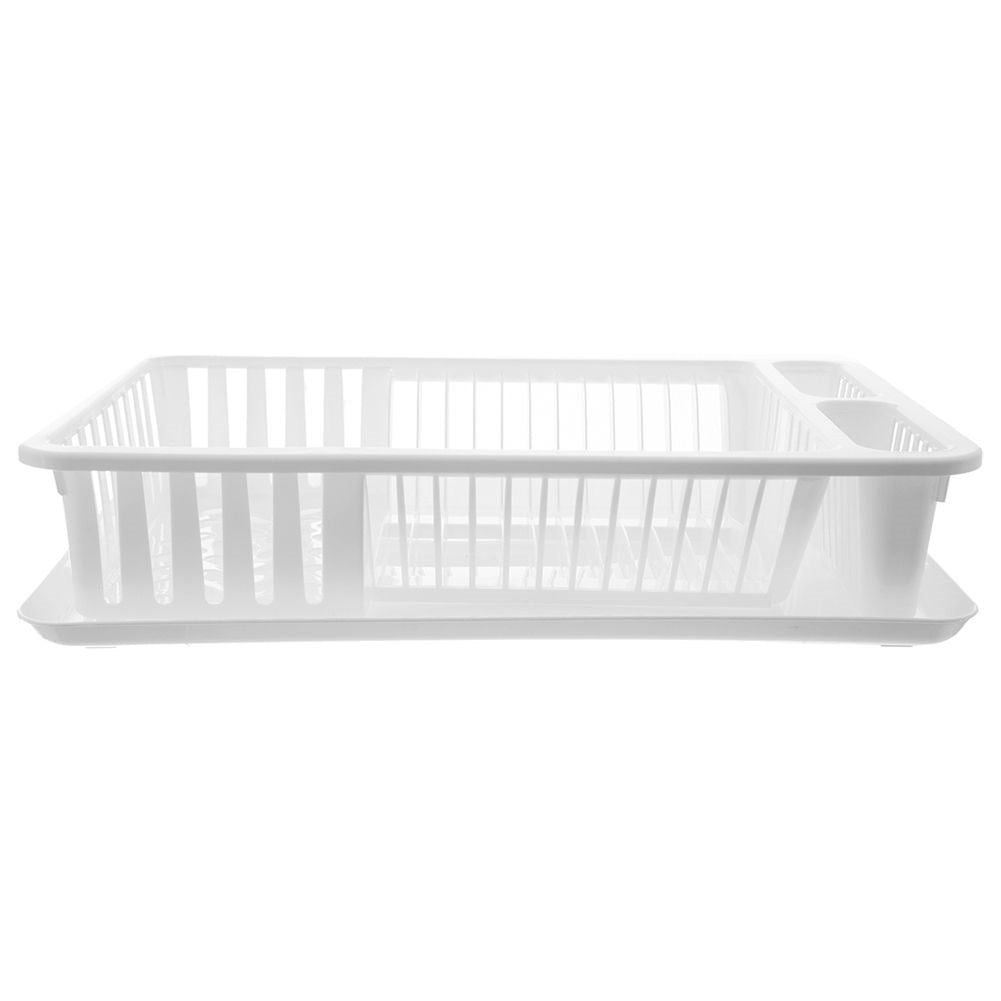 White Dish Rack with Multifunctional Storage Possibilities