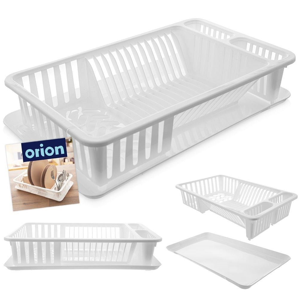 White Dish Rack with Multifunctional Storage Possibilities