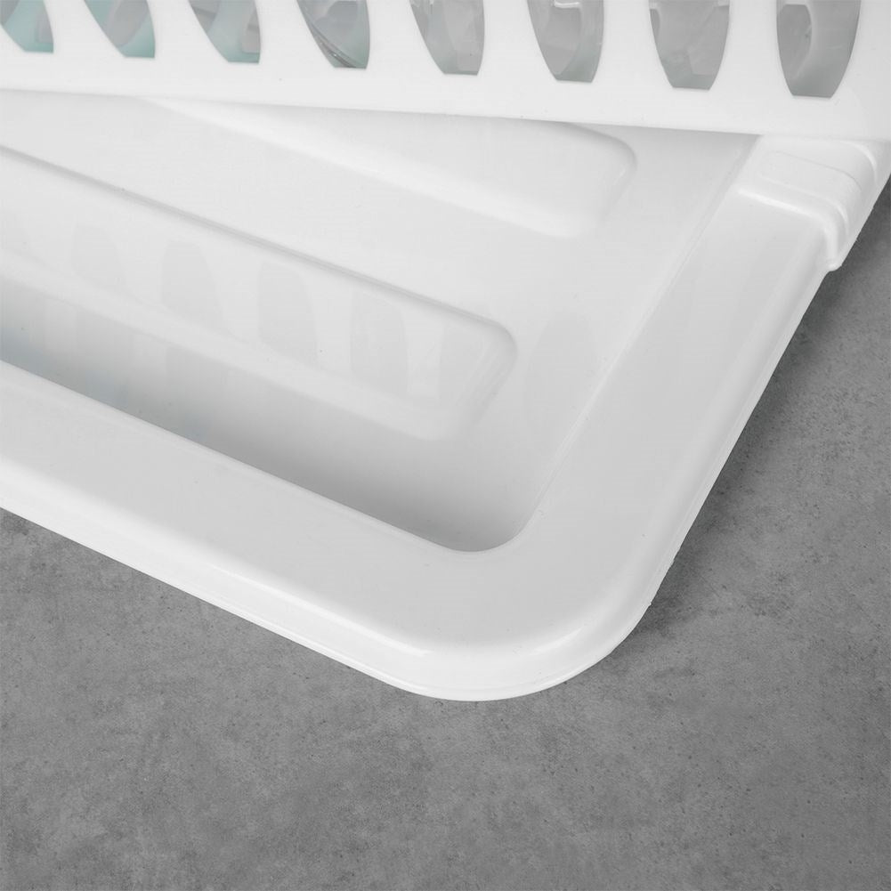 White Dish Rack with Removable Tray for Easy Cleaning