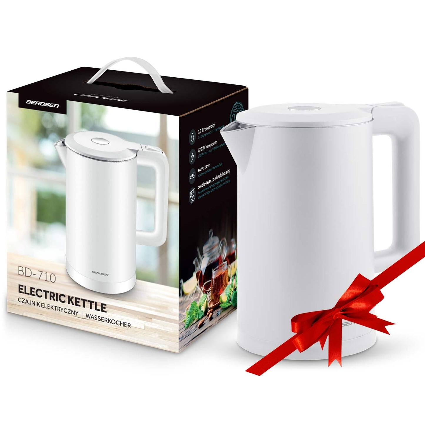 White Electric Kettle 1.7L BD-710