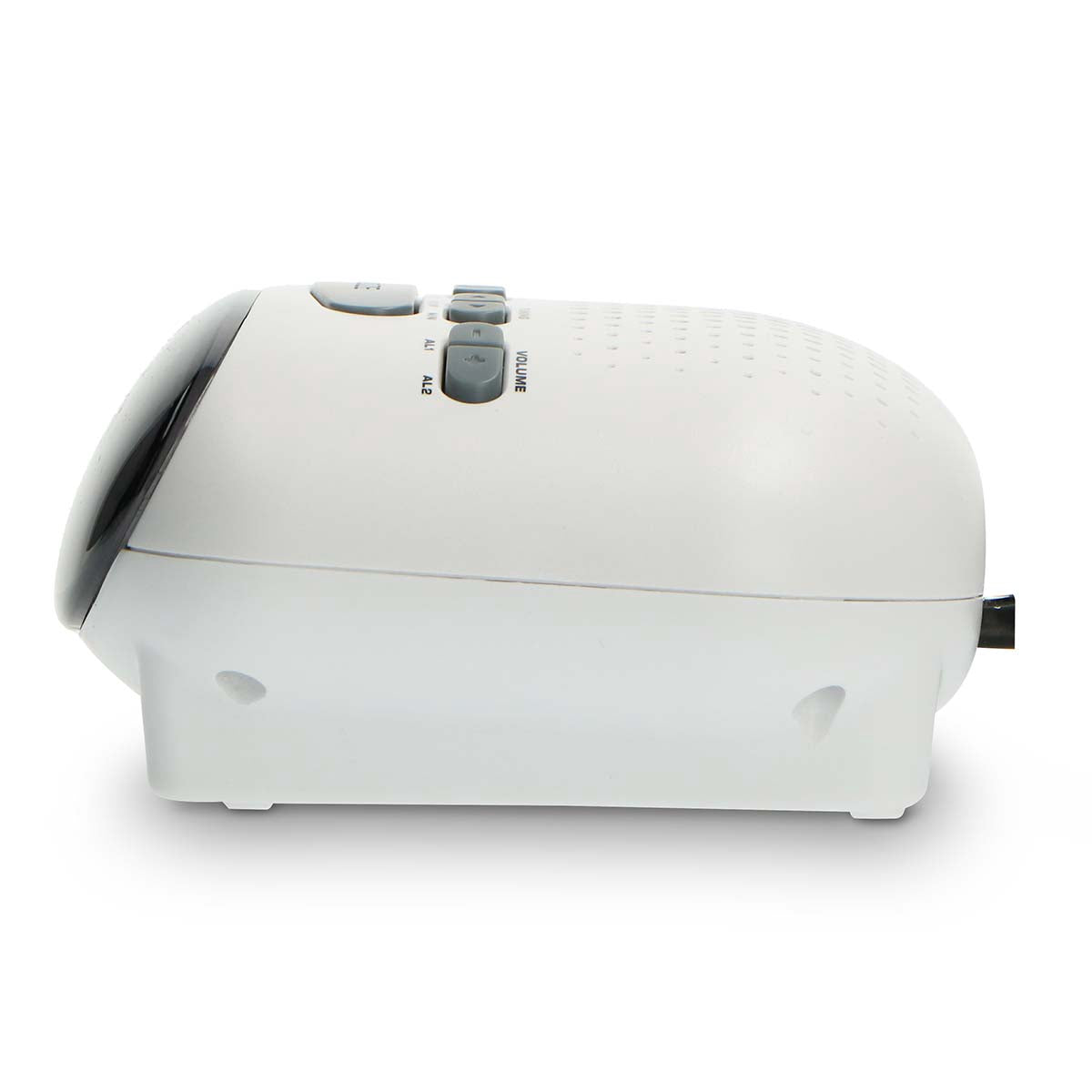 White FM Clock Radio with Dual Alarms and Snooze Function