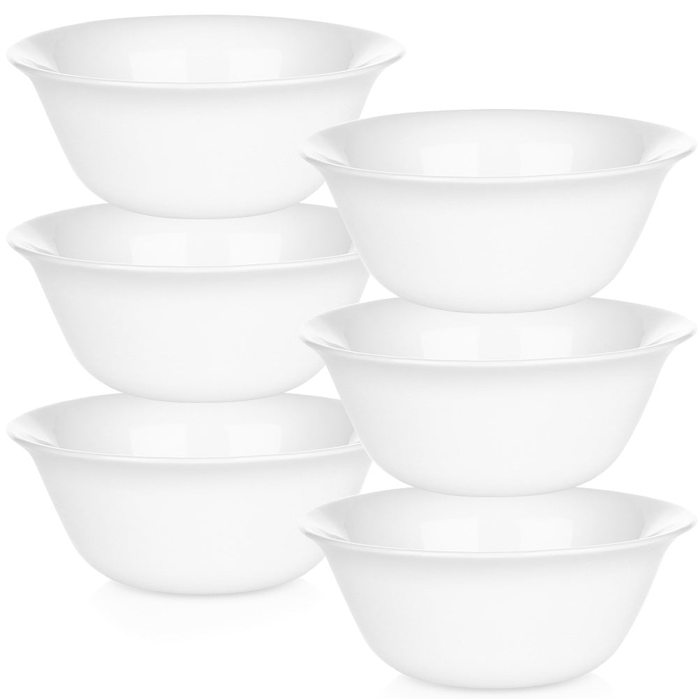 White Glass Bowls, 300 ml, Set of 6